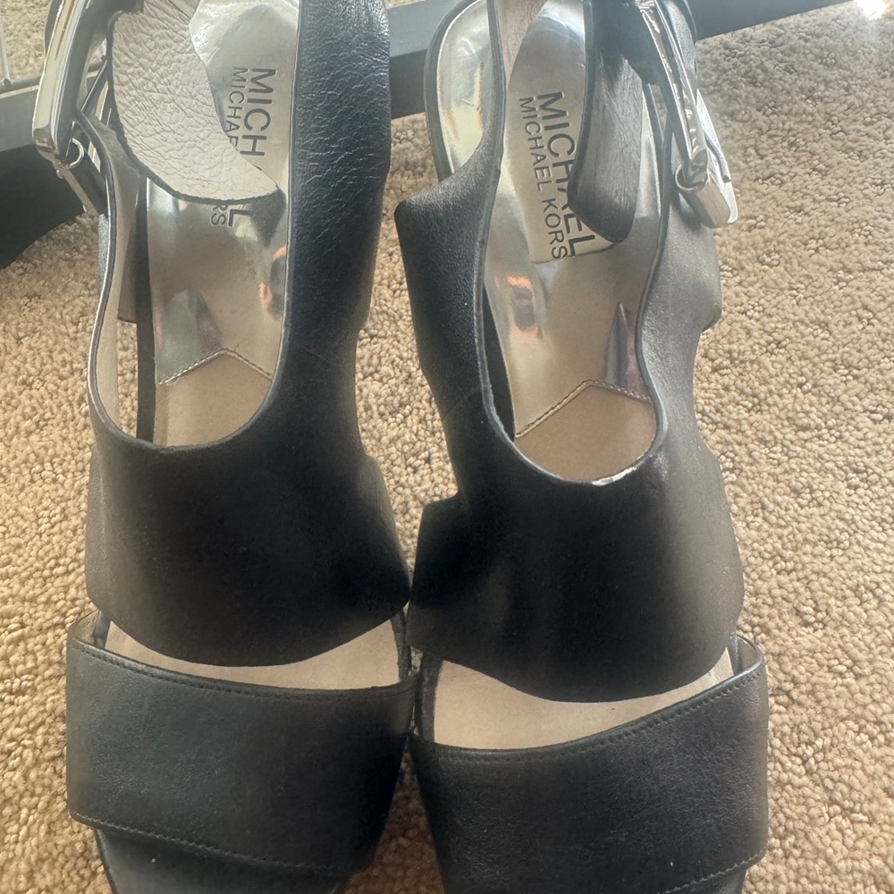 Michael Kors Black Heels with Ankle Strap and Platform